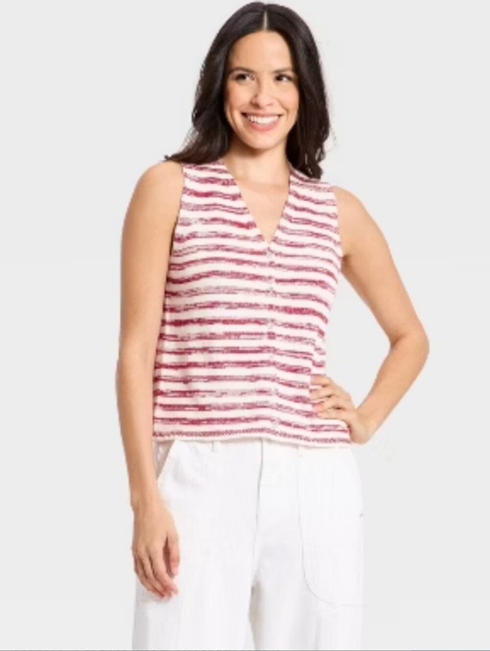 Universal Thread Striped Sweater Tank- Medium